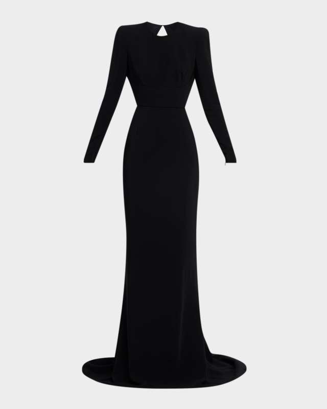 Strong-Shoulder Backless Trumpet Gown